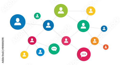 Colorful Easter eggs as a social communication icon set concept