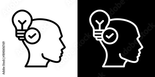 Understand Icon Of Line Black And White Style Vector Illustration
