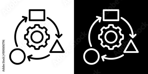 Adaptability Icon Of Line Black And White Style Vector Illustration
