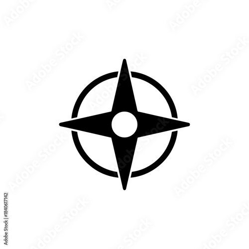 Find your way with this compass rose navigation icon vector illustration for direction and travel needs