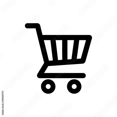 Shopping cart icon vector illustration for ecommerce retail store and online shop purchase symbol design