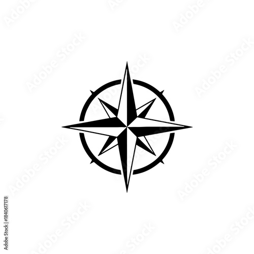 Compass rose vector graphic navigation direction icon map travel nautical maritime windrose symbol design