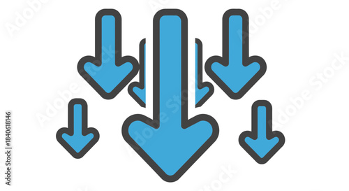 Descending Arrows Visualize Data Flow and Information Processing Process Effectively