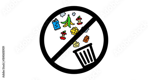 Do Not Littering Sign Illustrating Waste Disposal and Ecological Preservation