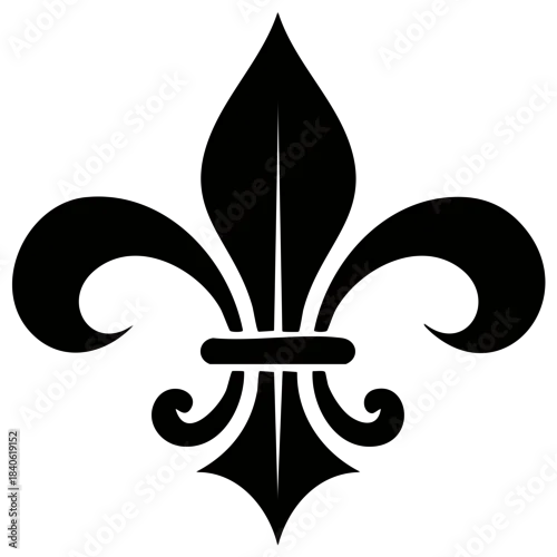 Tapety Black fleur-de-lis heraldic emblem, vector illustration