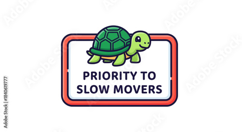 Cute Turtle Signifies Slow Movement Priority, Symbolizing Deliberate Actions Strategy