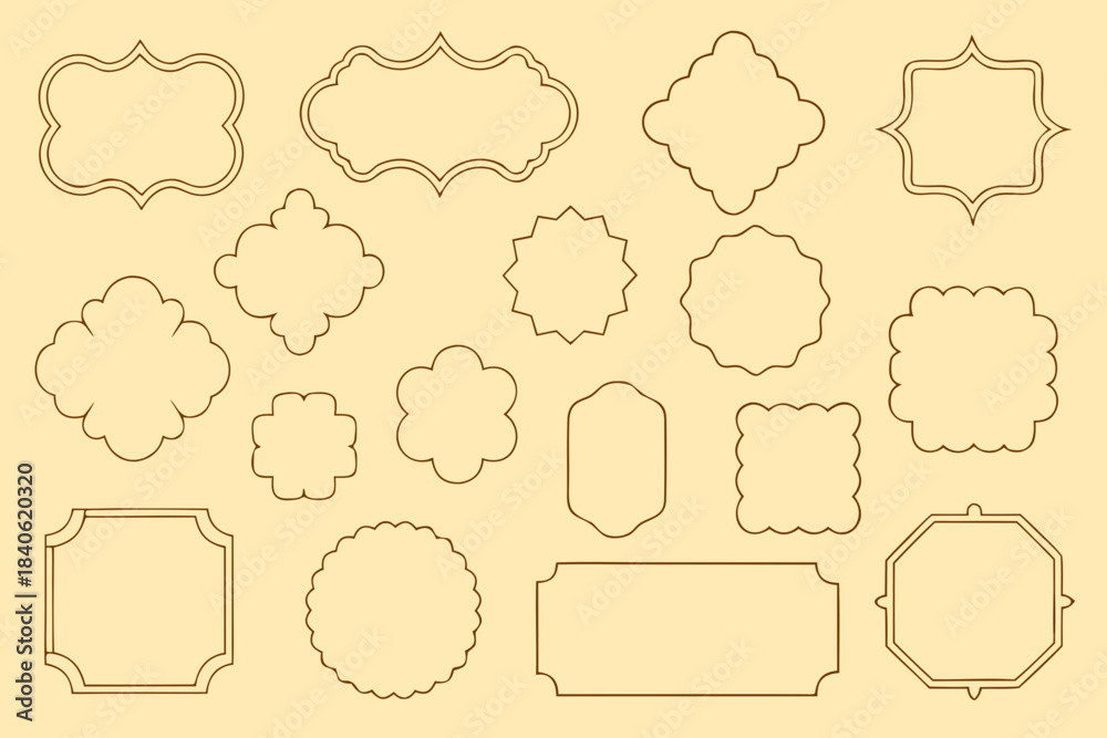 Obraz premium Collection of 15 blank label and frame templates with ornate designs
