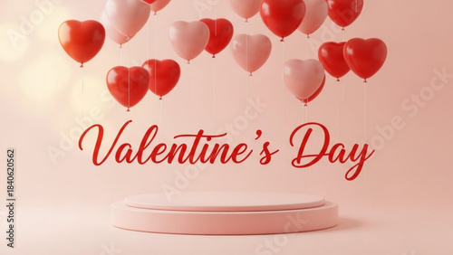 Valentine's Day romantic heart illustration vector design greeting card banner