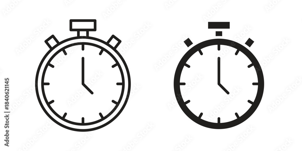 Fototapeta premium Stopwatch icon designs collection for mobile, ui, web.