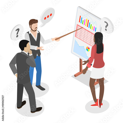 3D Isometric Flat Vector Illustration of Telemarketing, Selling Product Strategies. Item 2