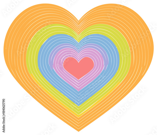 Pastel Rainbow Heart Layers with White Lines, Valentine's Day Symbol of Love, Relationship Icon Free Download Pastel Rainbow Heart Layers with White Lines, Valentine's Day Symbol of Love, Relationship Icon - GFXLoad