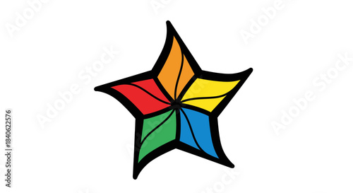 Colorful Star Illustration: A Vibrant Design for Creative Projects and Visual Appeal