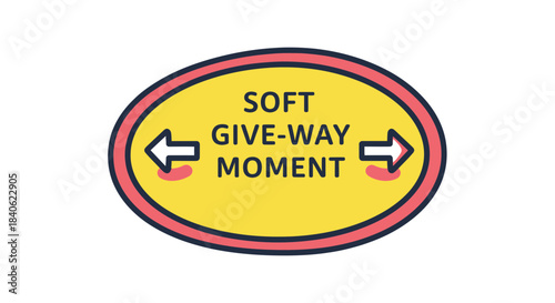 Conceptual Illustration Depicting a Soft Give-Way Moment, Showing Important Graphic Elements