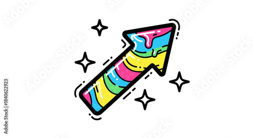 Colorful Arrow Design Indicating Growth, Progress and Positive Directional Movement