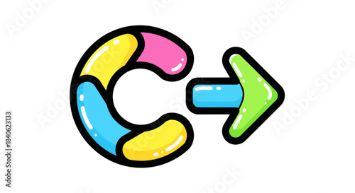 Colorful C With Arrow: Creative Concept Design for Digital Transformation and Progress