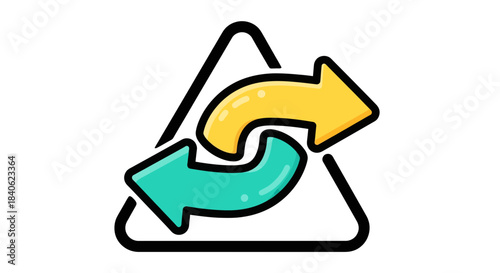 Colorful Double Arrow Symbol within Triangle: A Symbol of Transformation And Renewal