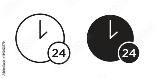 Time twenty four icon designs collection for mobile, ui, web.