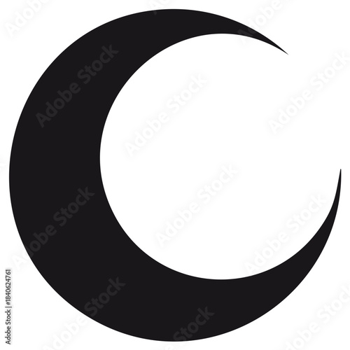 Crescent Moon Silhouette Image Symbolic of Lunar Phase, Night, Wicca, Paganism, or Astronomy