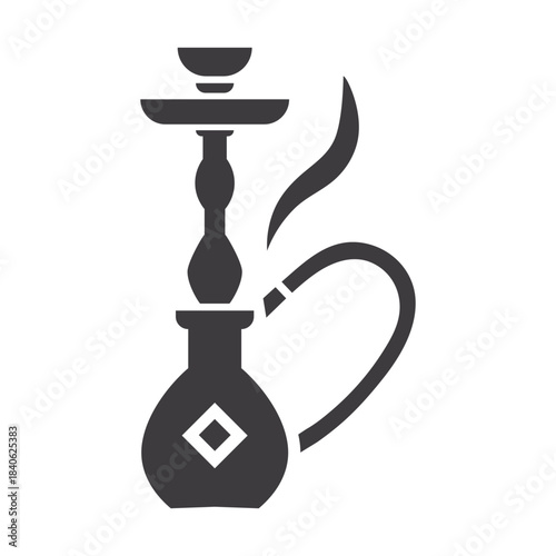 Hookah Shisha Icon – Middle Eastern Smoking Pipe Vector Illustration