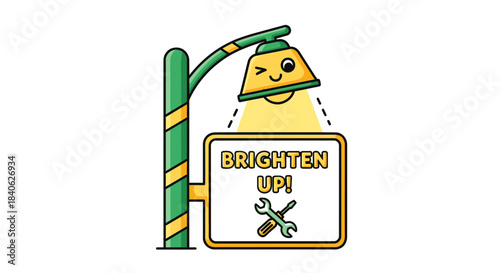 Cheerful Lamp Post Delivering A Message of Positivity for Boosting Up Moods and Moments