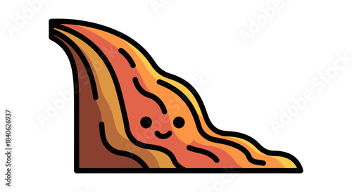 Cheerful Lava Cartoon Representing Liquid Flows And Gentle Nature With Smile