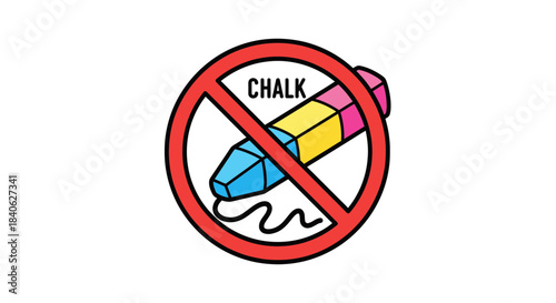 Chalk Prohibition Symbol Design: A Clear Graphic Indicating Restriction And Limitation Policy
