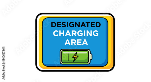 Charging Station Sign Indicating A Designated Area For Electric Car Or Device Power Up