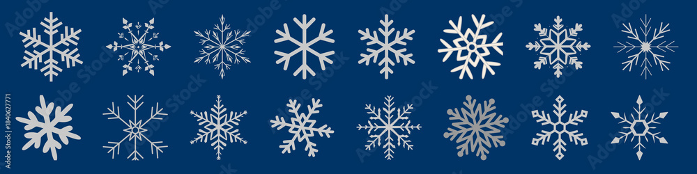 Fototapeta premium Purple Snowflake Firework Vector Icon on Silver Glow Background for Frosty Night-Sky Christmas and New Year