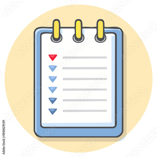 Notepad Illustration with Checkmarks Designating Accomplished Tasks on White Paper