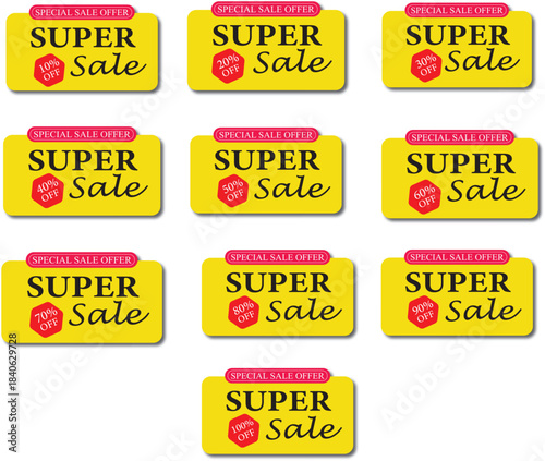 Special Sale Tags with Super Offer – Bold Yellow Retail Promotion Labels