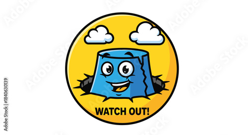 Cartoonish Alert Icon Warning About Hidden Dangers Or Potential Threats On The Horizon