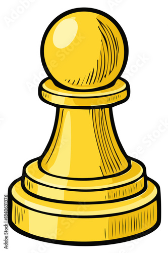 Golden Chess Pawn Illustration