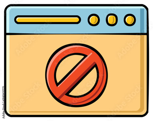 Web browser interface showing a red no symbol depicting an error or restricted access