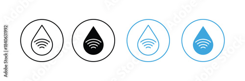 Water detector icon. water drop symbol. smart water icon. vector illustration 