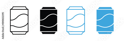 Can icon set. soda icon. beverage drink icon. vector illustration 