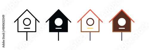 Bird house icon set. bird house symbol. vector illustration