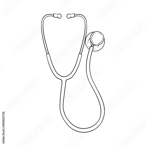 stethoscope vector line art drawing illustration