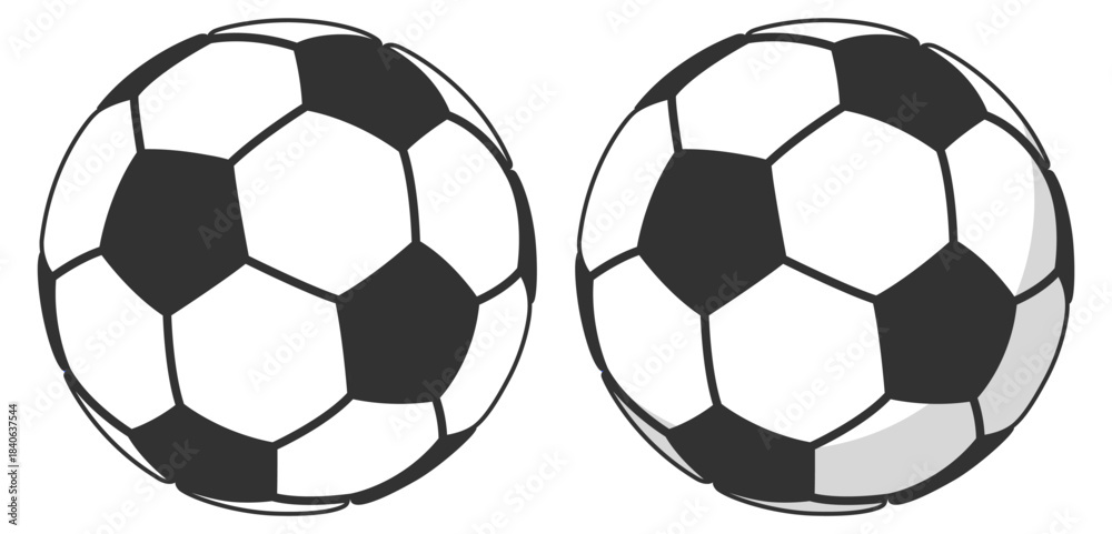 Obraz premium Soccer ball vector, classic sport design, minimal outline illustration on transparent background