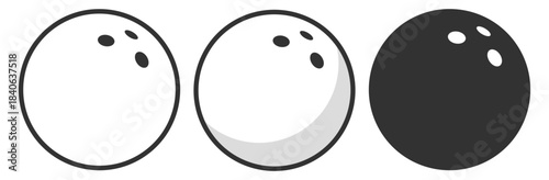 Bowling ball vector, classic sport round design on transparent background