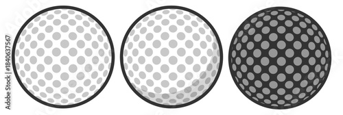 Golf ball vector, classic dot pattern sport design on transparent background