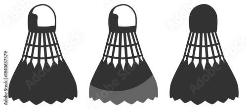 Shuttlecock vector, classic badminton feather sport design on transparent background