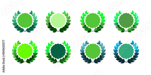 Eight vibrant blue abstract circular elements, featuring a gradient of azure and sapphire tones with unique scalloped edges, ideal for modern digital interfaces and graphic design projects