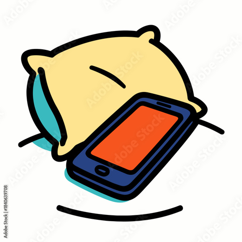 Phone resting under pillow