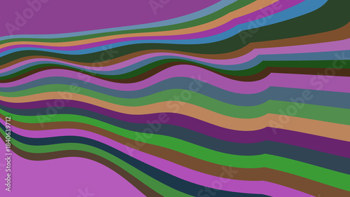 Obraz na plátně Subtle Stream: Earthy Color Bands in Fluid Waves - An Elegant Abstract Design fo