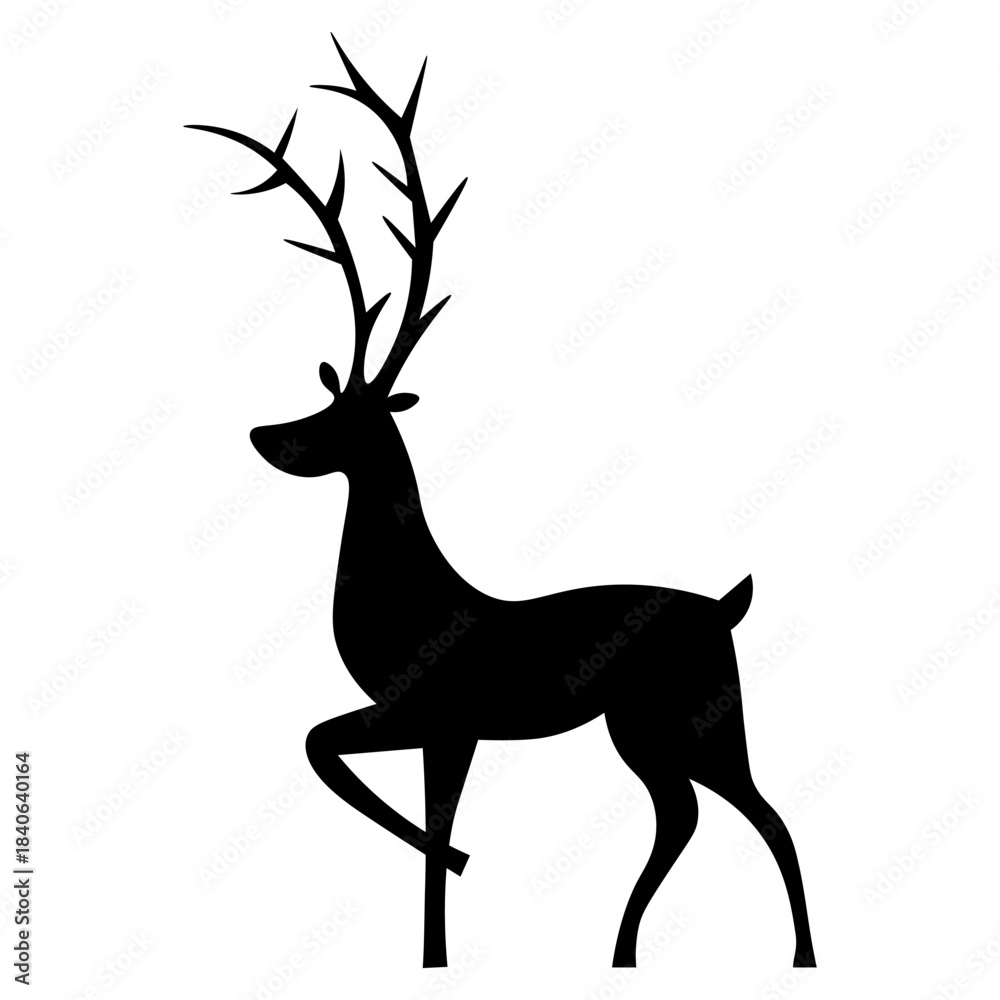 Obraz premium Deer silhouette isolated vector illustration.
