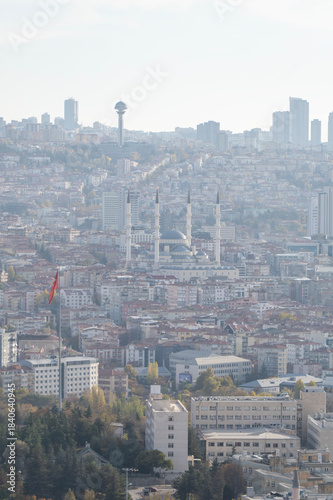 Environmental photographs taken from Ankara, the capital of Türkiye, and its castle, showing the silhouettes of buildings and Anıtkabir (Mausoleum of Atatürk) against the backdrop of sunset.
