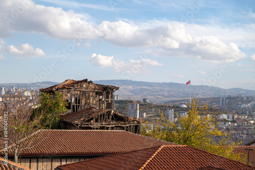 Environmental photographs taken from Ankara, the capital of Türkiye, and its castle, showing the silhouettes of buildings and Anıtkabir (Mausoleum of Atatürk) against the backdrop of sunset.