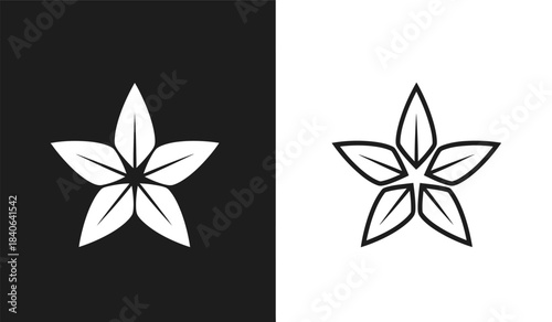 a striking visual composition showcases two stylized floral designs in black and white elegantly mirroring each other on contrasting backgrounds high quality professional detailed modern
