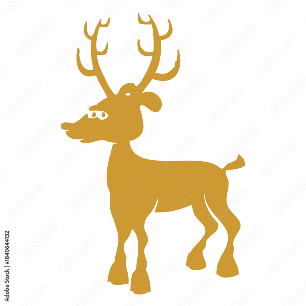 Fototapeta premium Stylized Golden Reindeer