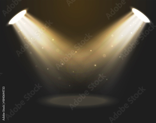 Dramatic stage spotlights with V-Shaped beams